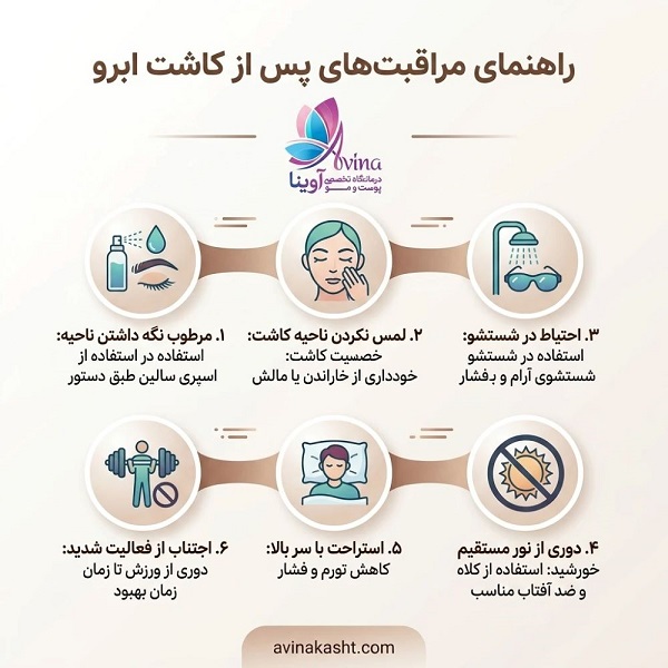 راهنمای مراقبت های پس از کاشت ابرو